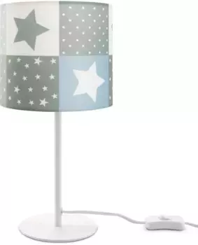 Настольная лампа Paco Home "Cosmo 345", 1 лампочка, лампочка E14 | без лампочки, детский светильник LED для детской комнаты, звездный мотив, декоративная настольная лампа E14 18 см, Высота: 36,5 см, белый