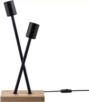 Настольная лампа Paco Home "ИКС", 2 лампочки, лампочка E27 | без лампочки, торшер, светодиодная лампа для гостиной, винтаж, ретро, промышленный дизайн E27 Высота: 41 см, черный