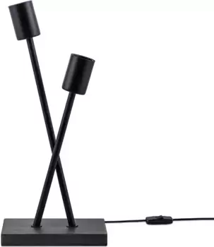 Настольная лампа Paco Home "ИКС", 2 лампочки, лампочка E27 | без лампочки, торшер, светодиодная лампа для гостиной, винтаж, ретро, промышленный дизайн E27 Высота: 41 см, черный