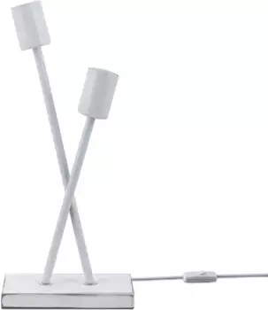 Настольная лампа Paco Home "ИКС", 2 лампочки, лампочка E27 | без лампочки, торшер, светодиодная лампа для гостиной, винтаж, ретро, промышленный дизайн E27 Высота: 41 см, белый