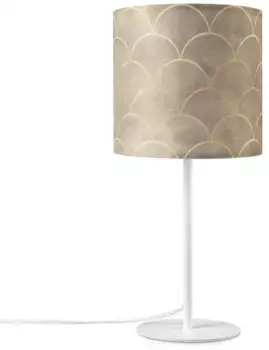 Настольная лампа Paco Home "Luca Pillar", лампа E14 | без лампочек, ночь в спальне с тканевым абажуром в стиле модерн 18 см, Высота: 36,5 см, белый