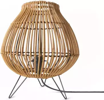 Настольная лампа Paco Home "PURI", лампа E27 | без лампочки, корзина из ротанга, светильник ночной светодиодный штатив Boho E27 31 см, Высота: 36 см, черный