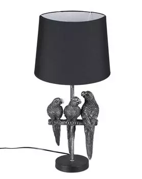 Настольная лампа PARROT круглая H. 65см античное серебро из искусственного камня Formano