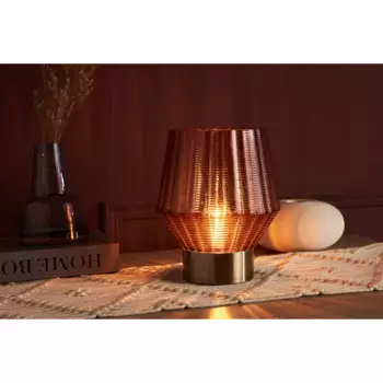 Настольная лампа Pauleen «мобильный гламур», 1 лампочка, лампочка E27 | без лампочки, E27, на батарейках, функция таймера, фонарь, цвет messingfarben/koralle