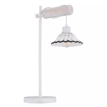Настольная лампа, регулируемая по высоте, дерево, беленая, H 55 см Globo Lighting, белый