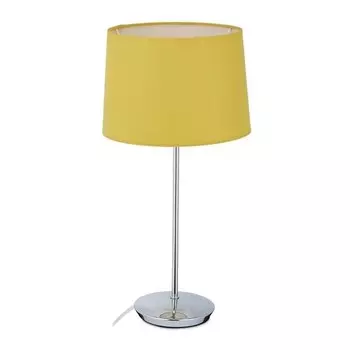 Настольная лампа Relaxdays mit Stoffschirm цвет silber/gelb