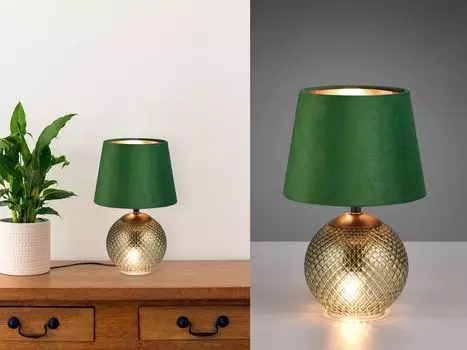 Настольная лампа ретро зеленая Reality Leuchten, зеленый