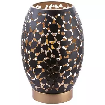 Настольная лампа RGB LED, черно-золотой, декоративная перфорация, H 23 см, HANNY etc-shop, черный