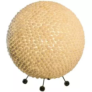 Настольная лампа RGB LED, шар, ракушки, белый, D 37 см etc-shop