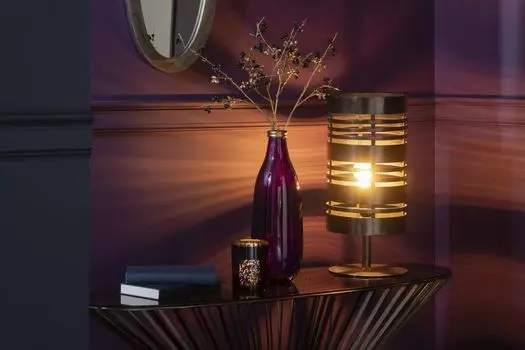 Настольная лампа ручной работы "Кольца" из металла элегантного серого цвета. J-Line