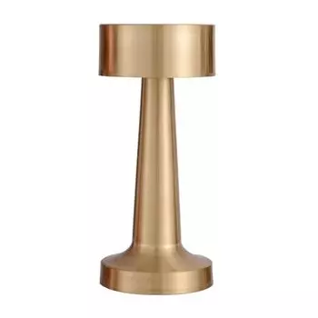 Настольная лампа с регулируемой яркостью, аккумуляторная светодиодная настольная лампа для внутреннего и наружного использования, беспроводная (золото) JeiibrZui