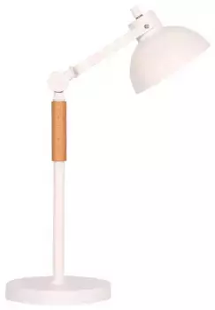 Настольная лампа SalesFever "Havar", 1 лампочка, лампочка E27 | без лампы, с регулируемым кронштейном Высота: 43 см, белый