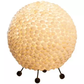 Настольная лампа-шар, дизайн корпуса, металл, белый, 25 см etc-shop