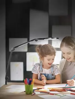 Настольная лампа со светодиодным зажимом, 15 Вт, поворотный кронштейн с регулируемой яркостью, поворотный кронштейн с 2 лампами Woward