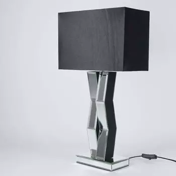 Настольная лампа Современная «Настольная» черная тканевая стеклянная настольная лампа Гостиная Спальня Licht-Erlebnisse, мультиколор