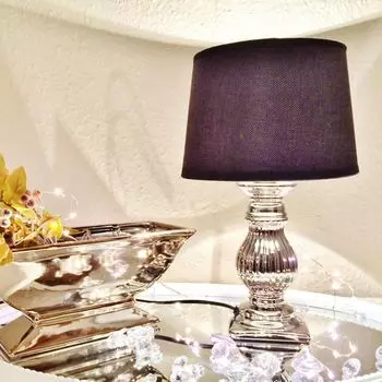 Настольная лампа Steffi 47 см, серебристо-черная керамическая настольная лампа KE-001TL DRULINE