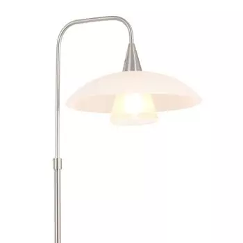 Настольная лампа Steinhauer Tallerken 1-лампочка серебристый матовый/белый 27x18см, серебро