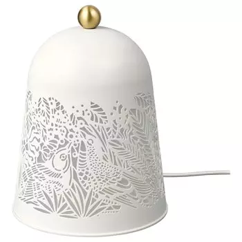 Настольная лампа, светодиодная, белый/латуни, SOLSKUR IKEA
