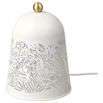 Настольная лампа, светодиодная, белый/латуни, SOLSKUR IKEA