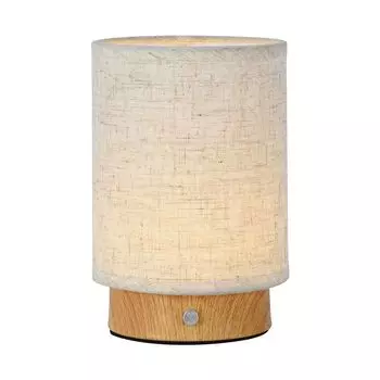 Настольная лампа светодиодная, сенсорный диммер, дерево, аккумулятор, 3000К, высота 17,5 см V-TAC, бежевый