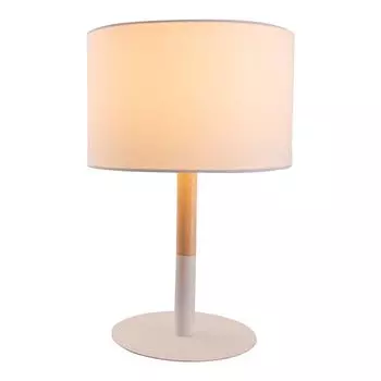 Настольная лампа, текстиль, каучуковое дерево, белый, H 37 см Nve