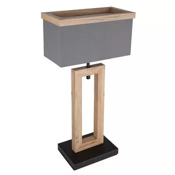 Настольная лампа, текстиль под дерево, черный антрацит, В 55 см etc-shop, коричневый