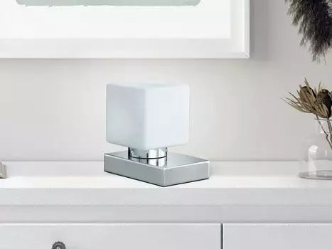 Настольная лампа TILL II серебро и белое стекло высота 14,5см TRIO