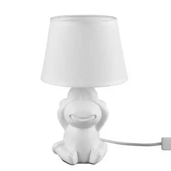 Настольная лампа, тканевый абажур, обезьянка, матовый белый, H 27см etc-shop