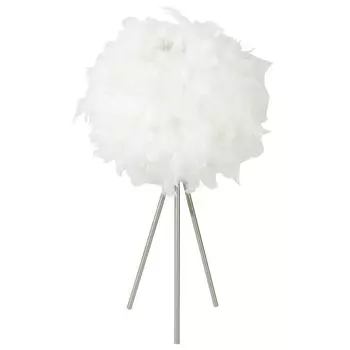 Настольная лампа-тренога, абажур из перьев, высота 65 см, КАТУНГА etc-shop, белый