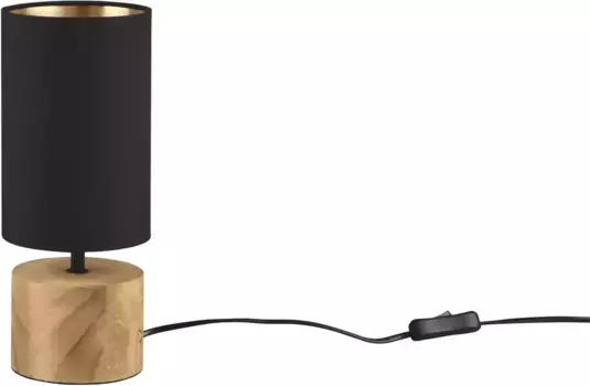 Настольная лампа TRIO Leuchten "Woody", 1 лампочка, шнуровой выключатель, сменные лампочки 11 см, Высота: 30 см, черный