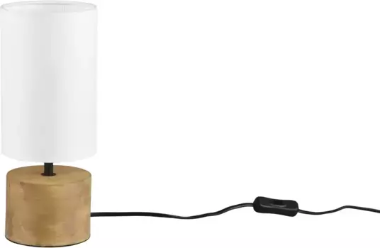 Настольная лампа TRIO Leuchten "Woody", 1 лампочка, шнуровой выключатель, сменные лампочки 11 см, Высота: 30 см, белый