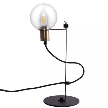 Настольная лампа в стиле лофт, 47 см, регулируемая по высоте, черный/бронзовый, прозрачное прозрачное стекло TRIO