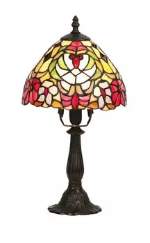 Настольная лампа витражная мозаика в стиле Тиффани H: 39см ностальгическая прикроватная лампа лампа для гостиной Licht-Erlebnisse, мультиколор
