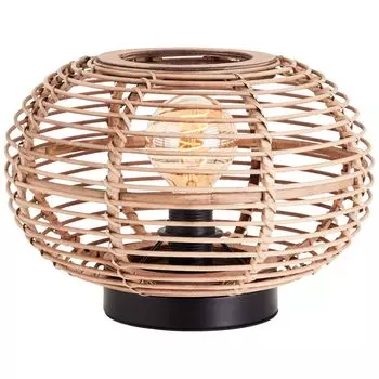 Настольная лампа, высота 22 см, 32 см, Е27, макс. 40 Вт, металл/бамбук. Lightbox, черный