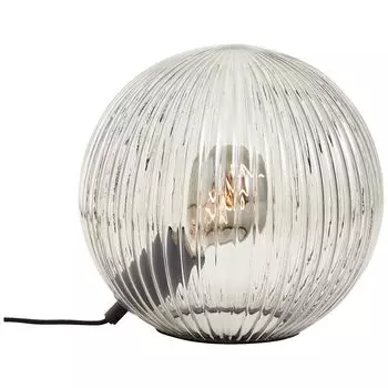 Настольная лампа, высота 24 см, 25 см, E27, макс. 25 Вт, рифленое дымчатое стекло. Lightbox, черный