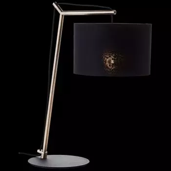 Настольная лампа, высота 52 см, Е14, макс. 7 Вт, выключатель, металл/текстиль Lightbox, черный