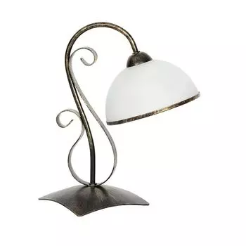 Настольная лампа загородный дом в деревенском стиле "Антика" латунь белое стекло металл настольная лампа гостиная спальня Licht-Erlebnisse, мультиколор