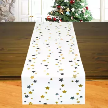 Настольная скатерть Delindo Lifestyle «Stars allover», (1 шт.), с цифровой печатью, белый