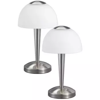 Настольная светодиодная лампа TRIO Leuchten, комплект из 2 шт., встроенный светодиод, цвет nickelfarben/wei