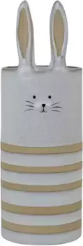 Настольная ваза AM Design "Пасхальный кролик, керамика, высота ок. 26 см", (1 шт.), Пасха, пасхальный декор 10х26х10 см, белый/коричневый