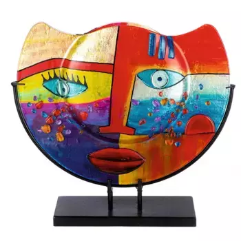 Настольная ваза Casablanca by Gilde «Fashion, декоративная ваза», (1 шт.), ваза из стекла, на черной металлической основе, высота ок, цвет bunt