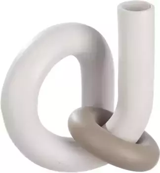 Настольная ваза Casablanca by Gilde "со скульптурным персонажем, декоративная ваза", (1 шт.), ваза из алюминия, высота ок 20х22х15 см, бежевый/коричневый/кремовый