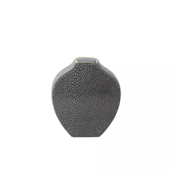 Настольная ваза Fink «MINTA, высота ок. 17,5 см, декоративная ваза из фарфора, с золотистым краем», (1 шт.), квадратная, с узким отверстием, для отдельных стеблей цветов, серый