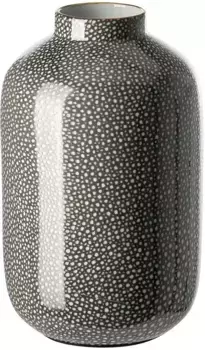 Настольная ваза Fink "ROY", (1 штука), ручная работа, с краем, расписанным вручную под золото Высота: 21 см, 12 см, золотой/серый/белый