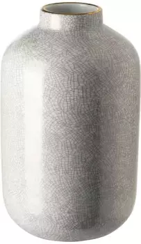 Настольная ваза Fink "ROY", (1 штука), ручная работа, с краем, расписанным вручную под золото 30 см, 11 см, золотой/светло-серый/белый