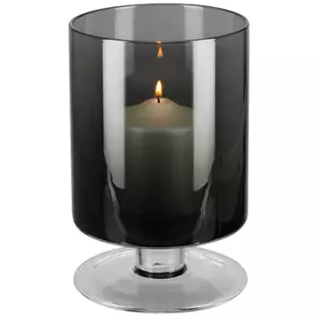 Настольная ваза Финка «VIANA», (1 шт.), стеклянная, можно использовать и как фонарь Fink, серый