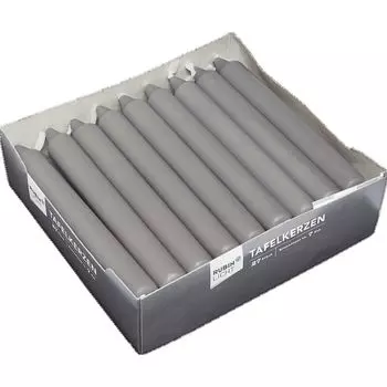 Настольные свечи серо-коричневые RUBIN LICHT, 27 шт.