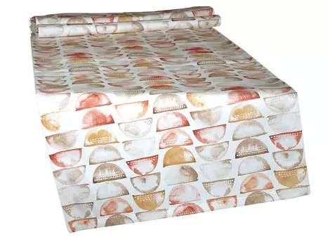 Настольный бегун beties Heimtextil, 40x150 см, белый/серо-коричневый/коричневый/желтый карри/оранжевый