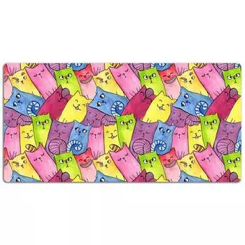 Настольный коврик Tulup Glckliche Katzen, 100x50x1 см, зеленый