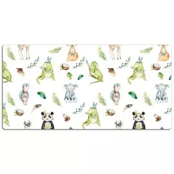 Настольный коврик Tulup Glckliche Tiere, 120x60x1 см, зеленый